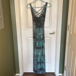 Tye Dye CrissCross Back Maxi Dress XS